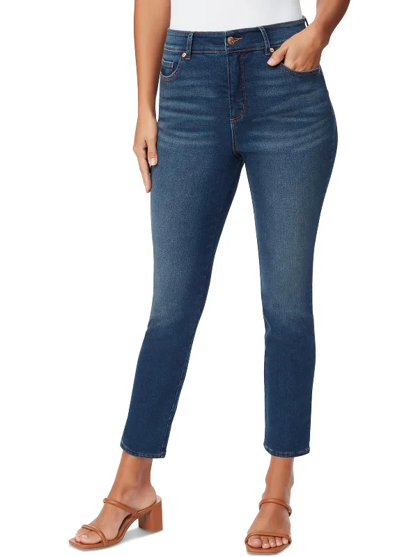 Anywhere Womens High Rise Whisker Wash Skinny Jeans