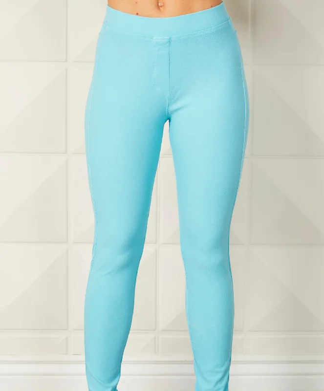 High Waisted Jegging In Aqua