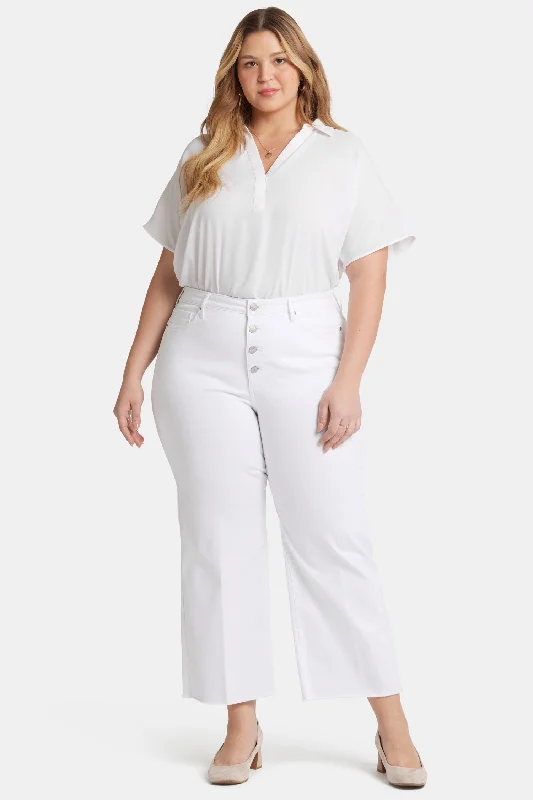 Teresa Wide Leg Ankle Jeans In Plus Size - Optic White