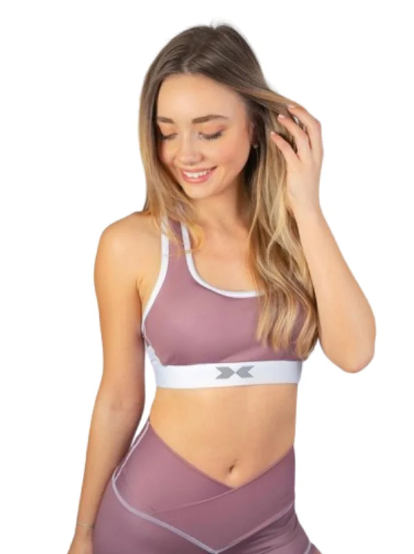 Women's Elasticated Waist Sport Bra,Light Purple