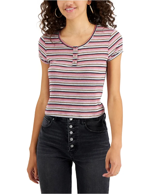 Women's Striped Ribbed Top,Multi