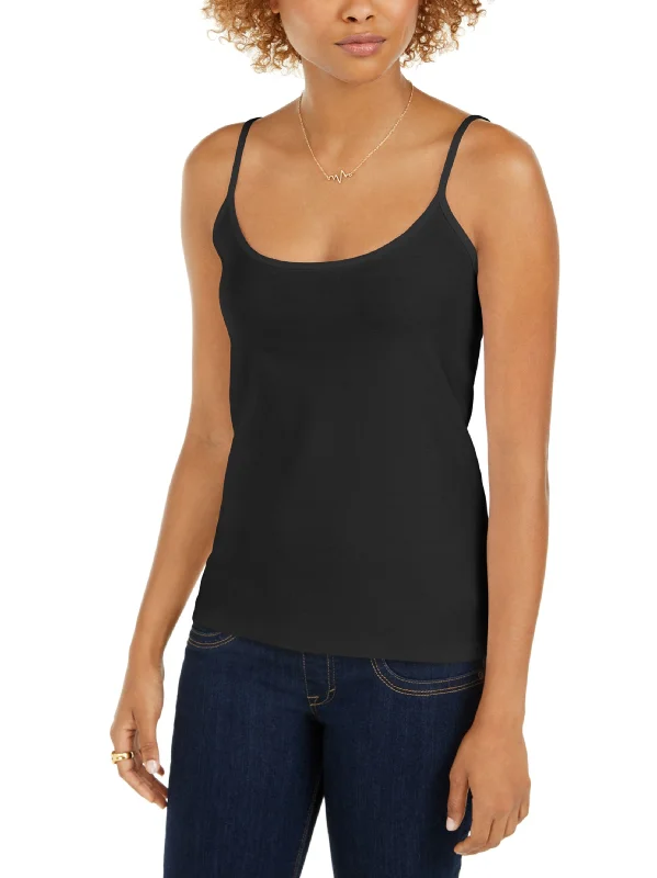 Women's Petite Knit Solid Cami Top,Black