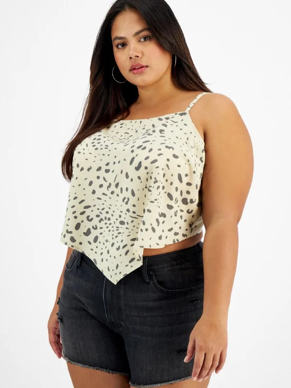 Women's Tiger Printed Open On Back Top,Beige Compression