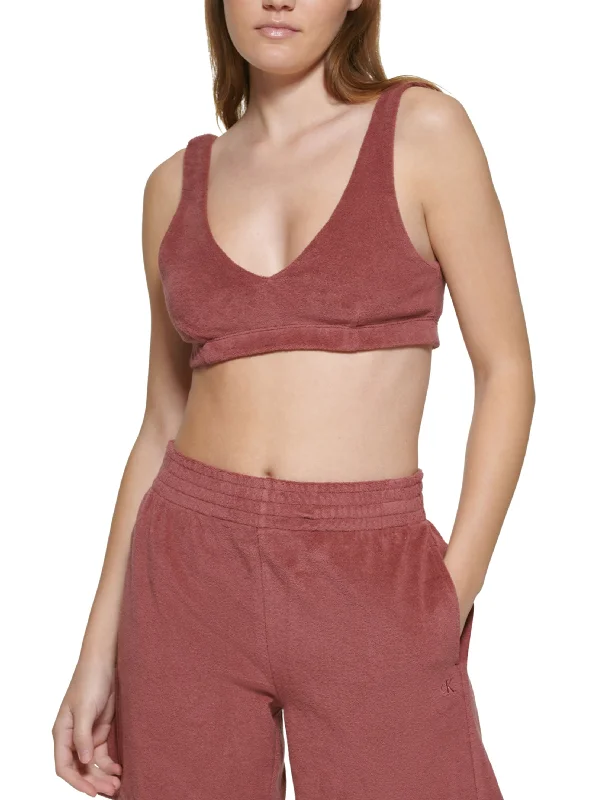 Women's Plain Solid Crop Top,Brick