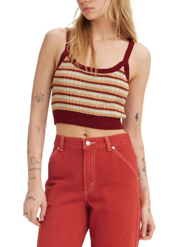 Women's Striped Crop Top,Multi