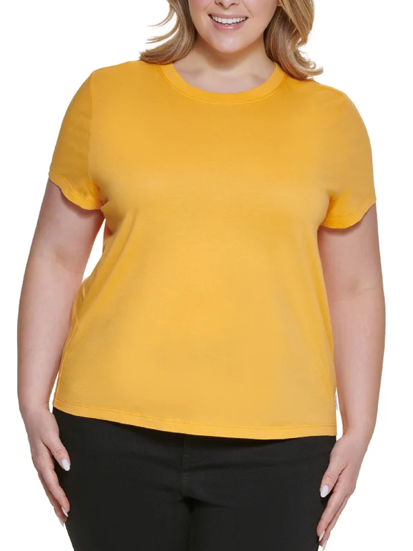 Women's Plain Solid Casual Top,Mustard