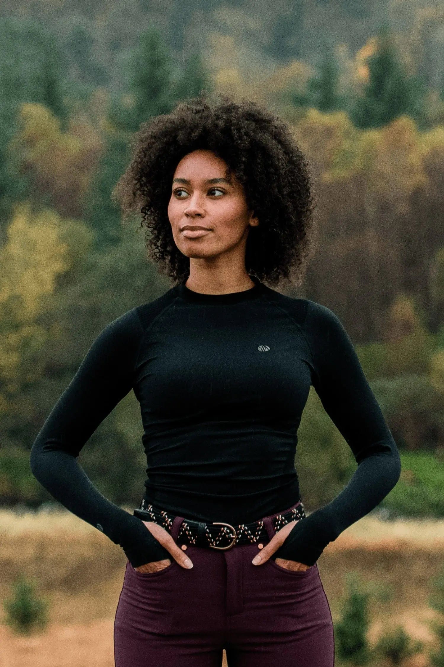 Thermal Seamless Base Layer Top - Black Hip Women's Urban