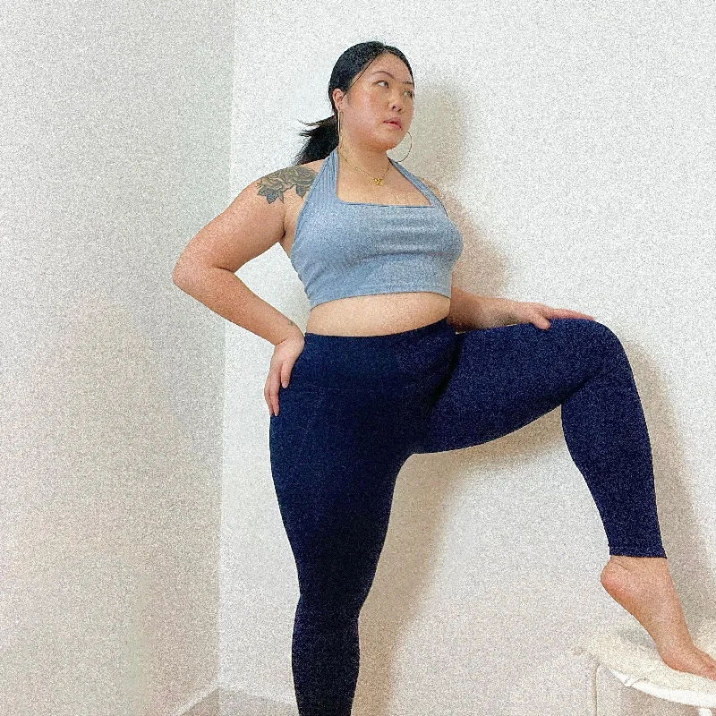 Squat Proof Long Leggings - Navy Sophisticated Women's 