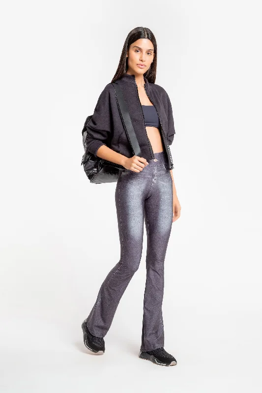 Mix Denim Flare Pants Business
