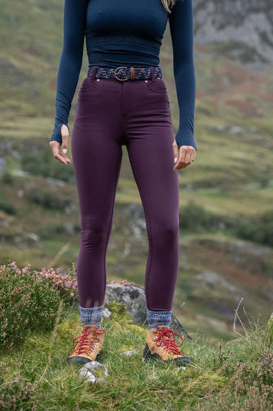 Thermal Skinny Outdoor Trousers - Aubergine Elegant Women's 