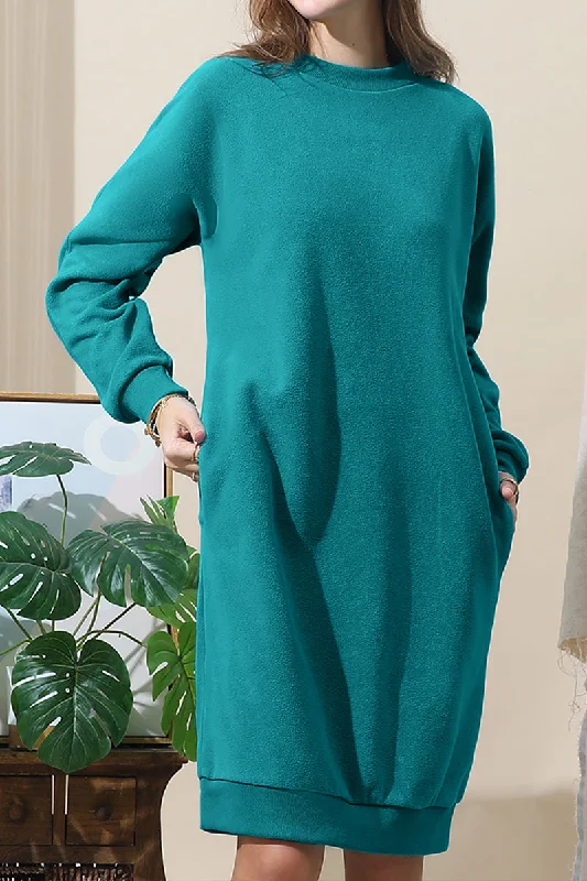 HIGH NECK HALF ZIP UP LONG FLEECE SWEATSHIRTS PULLOVER Contemporary 