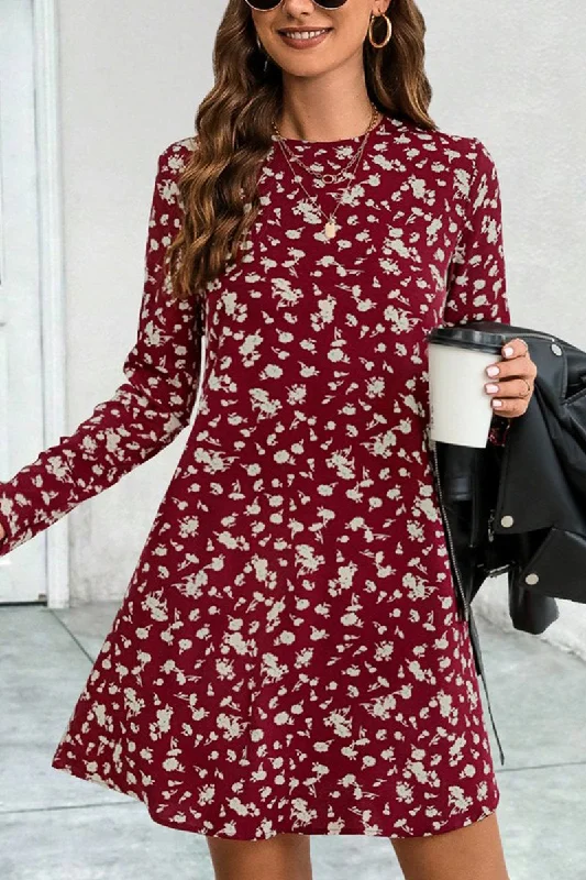 WOMEN SHORT LENGTH FLORAL PRINT CASUAL DRESS