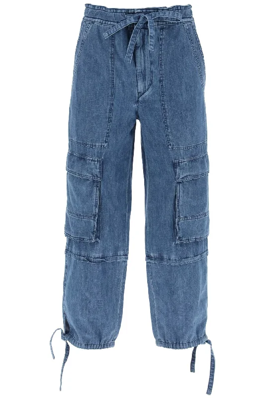 ISABEL MARANT ETOILE ivy cargo pants in washed effect canvas fabric Refined Women's Classic 