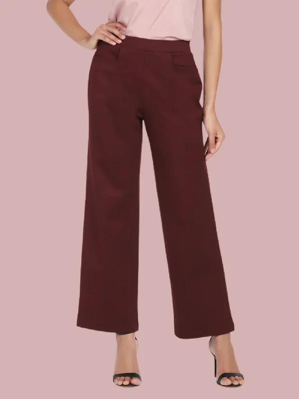 Wide Bottom Mid Waist Stretch Pants Street