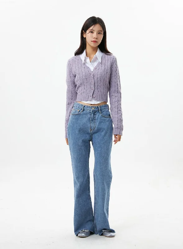 Comfy Wide Jeans OS319 Sophisticated Women's Tailored