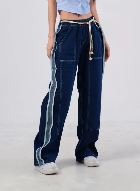 Stripe Baggy Jeans IA304 garde