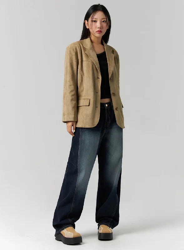 Washed Wide Leg Jeans CS312 Bold Women's Animal Print